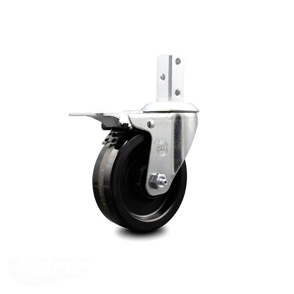 Service Caster 4 Inch Phenolic Wheel Swivel 7/8 Inch Square Stem Caster with Total Lock Brake SCC-SQTTL20S414-PHS-78 - main